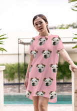 Load image into Gallery viewer, Face Pattern T-Shirt Dress