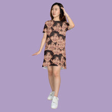 Load image into Gallery viewer, Crazy Face Pattern T-Shirt Dress