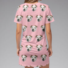 Load image into Gallery viewer, Face Pattern T-Shirt Dress