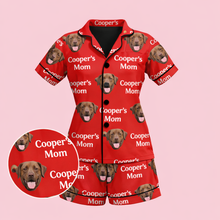 Load image into Gallery viewer, Face with Text Short Sleeve Women's Pajama