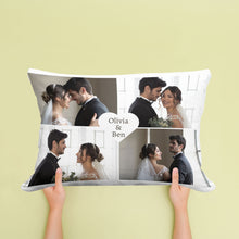 Load image into Gallery viewer, Heart Couple Collage Bed Pillow