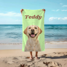 Load image into Gallery viewer, Portrait with Name Beach Towel