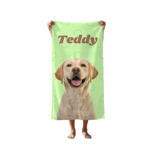 Load image into Gallery viewer, Portrait with Name Beach Towel