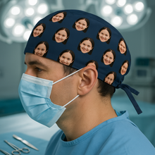 Load image into Gallery viewer, Face Pattern Scrub Cap