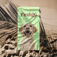 Load image into Gallery viewer, Portrait with Name Beach Towel