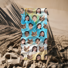 Load image into Gallery viewer, Face Pattern Beach Towel