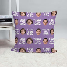 Load image into Gallery viewer, Face with Text Throw Pillow