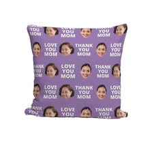 Load image into Gallery viewer, Face with Text Throw Pillow