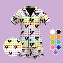 Load image into Gallery viewer, Hearts Pattern Short Sleeve Women's Pajama