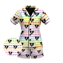 Load image into Gallery viewer, Hearts Pattern Short Sleeve Women's Pajama