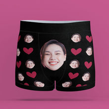 Load image into Gallery viewer, Hearts with Face Pattern Boxer Briefs