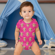 Load image into Gallery viewer, Face Pattern Baby Onesie
