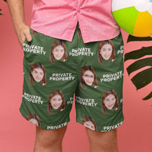 Load image into Gallery viewer, Face with Texts Men's Beach Shorts