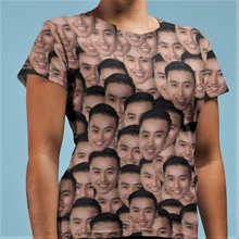 Load image into Gallery viewer, Crazy Face Pattern Women's T-shirt