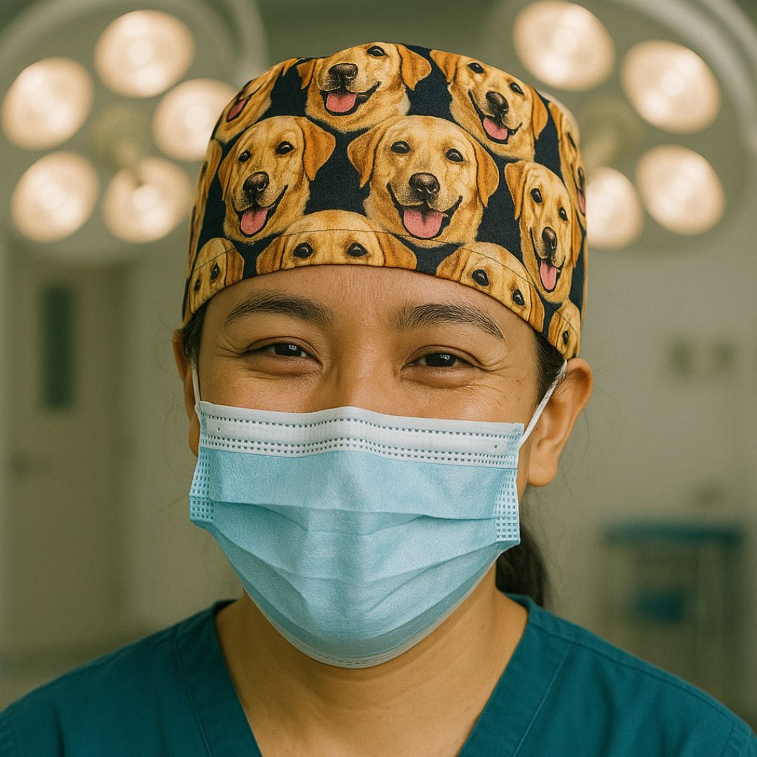 Crazy Face Pattern Scrub Cap – Printstrix