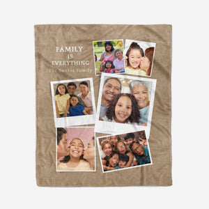 Family Collage of Six Fleece Blanket