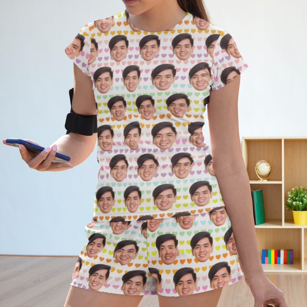 Hearts Pattern Women's Lounge Wear Set