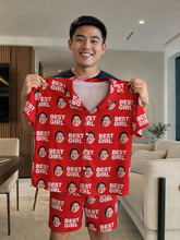 Load image into Gallery viewer, Men's Pajama Short Sleeve [Face with Texts]
