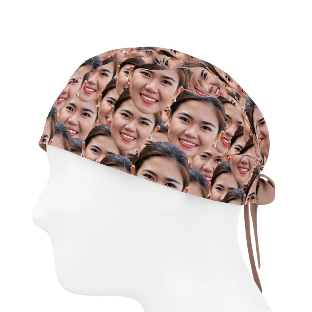 Crazy Face Pattern Scrub Cap – Printstrix