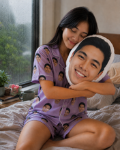 Load image into Gallery viewer, Women's Short Sleeve Pajama [Face Pattern]
