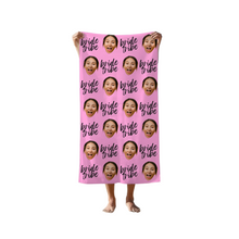 Load image into Gallery viewer, Face with Text Beach Towel
