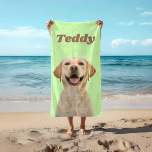 Portrait with Name Beach Towel