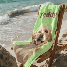 Load image into Gallery viewer, Portrait with Name Beach Towel
