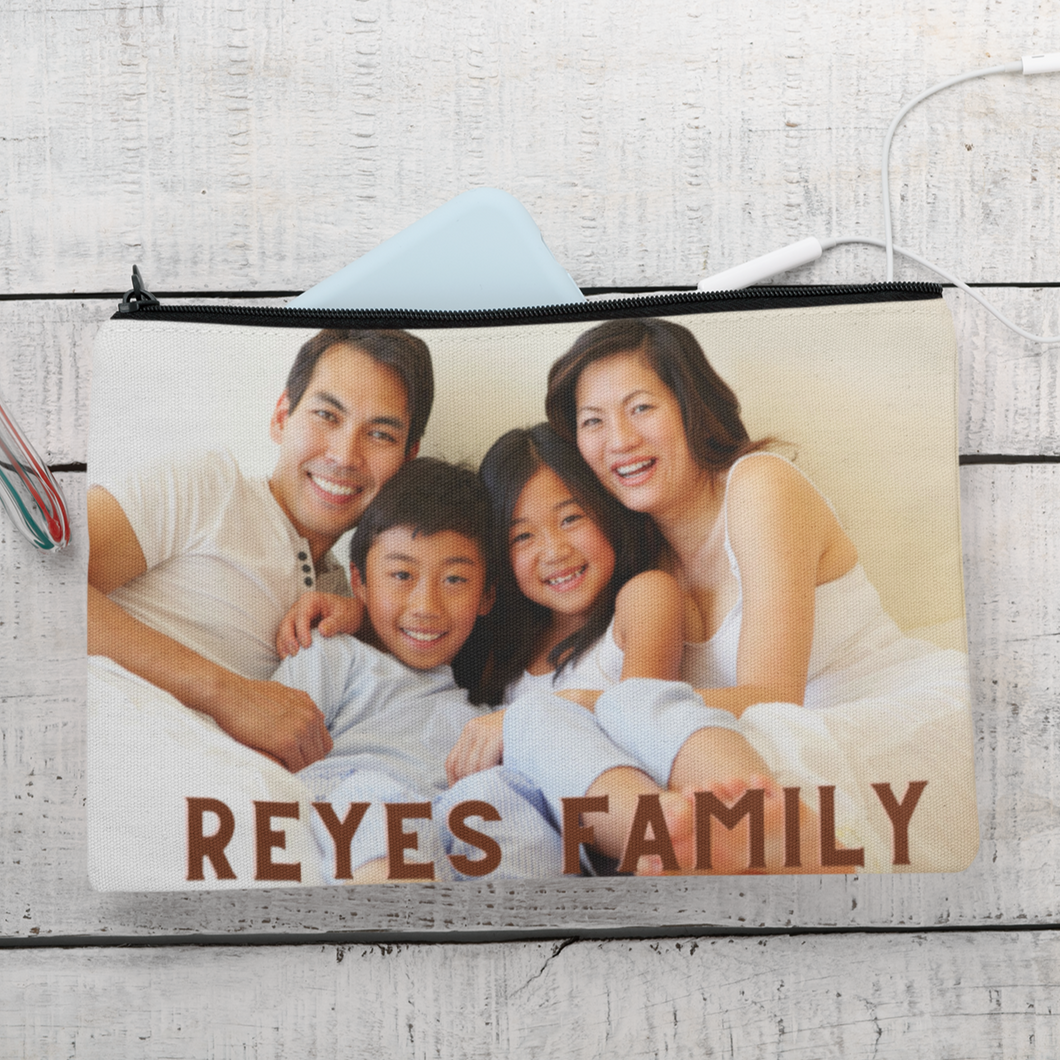 Photo with Name Zippered Pouch