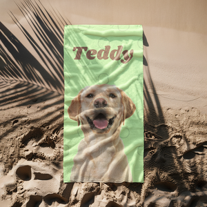 Portrait with Name Beach Towel