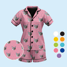 Load image into Gallery viewer, Polka Dot Short Sleeve Women&#39;s Pajama
