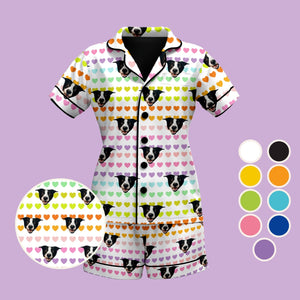 Hearts Pattern Short Sleeve Women's Pajama