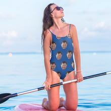 Load image into Gallery viewer, Face Pattern One Piece Swimsuit
