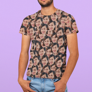 Crazy Face Pattern Men's T-shirt