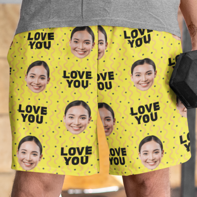 Face with Texts Cotton Shorts