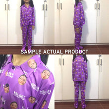 Load image into Gallery viewer, Face with Texts Kids&#39; Pajamas
