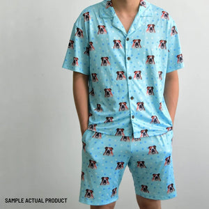 Face Pattern Short Sleeve Men's Pajama