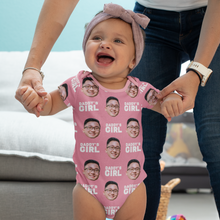 Load image into Gallery viewer, Face with Texts Baby Onesie
