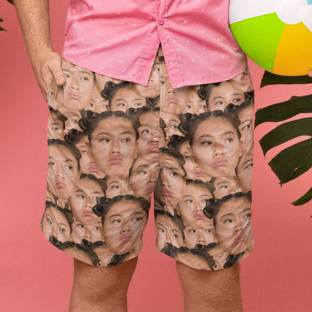 Crazy Face Men's Beach Shorts