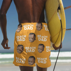Face with Texts Men's Beach Shorts