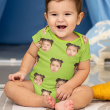 Load image into Gallery viewer, Face Pattern Baby Onesie
