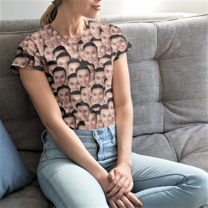 Crazy Face Pattern Women's T-shirt