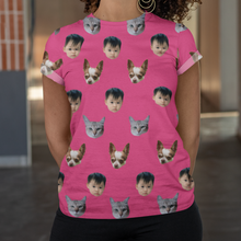 Load image into Gallery viewer, Face Pattern Women&#39;s T-shirt
